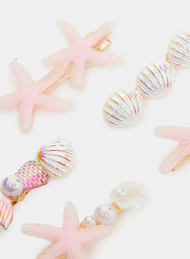 Styli Pack of 5 - Seashell Acrylic Hair Clips