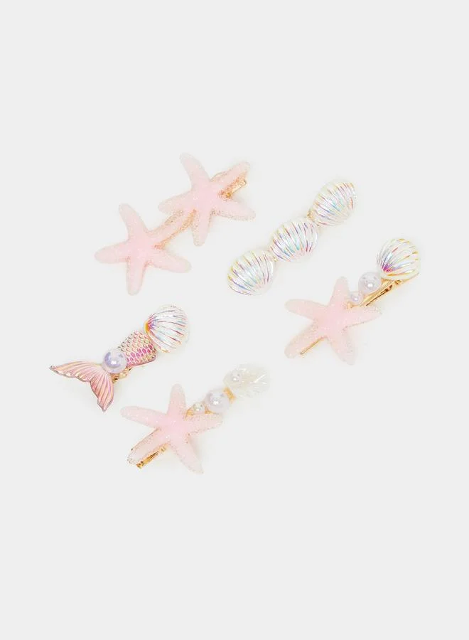 Styli Pack of 5 - Seashell Acrylic Hair Clips