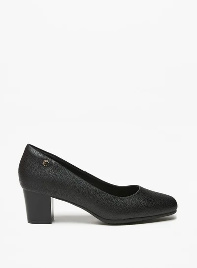 لو كونفورت Women's Textured Slip-On Pumps with Block Heels