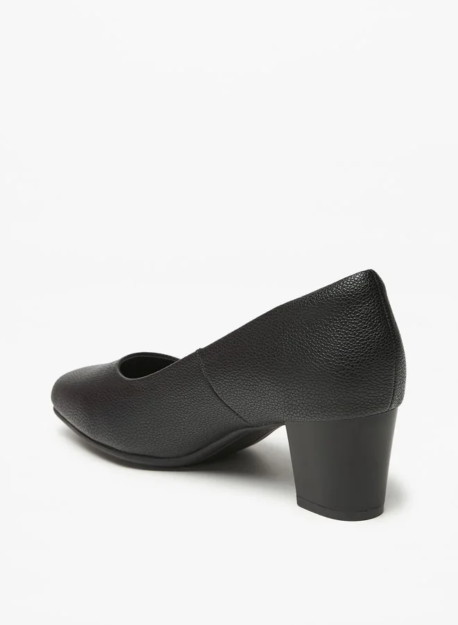 لو كونفورت Women's Textured Slip-On Pumps with Block Heels