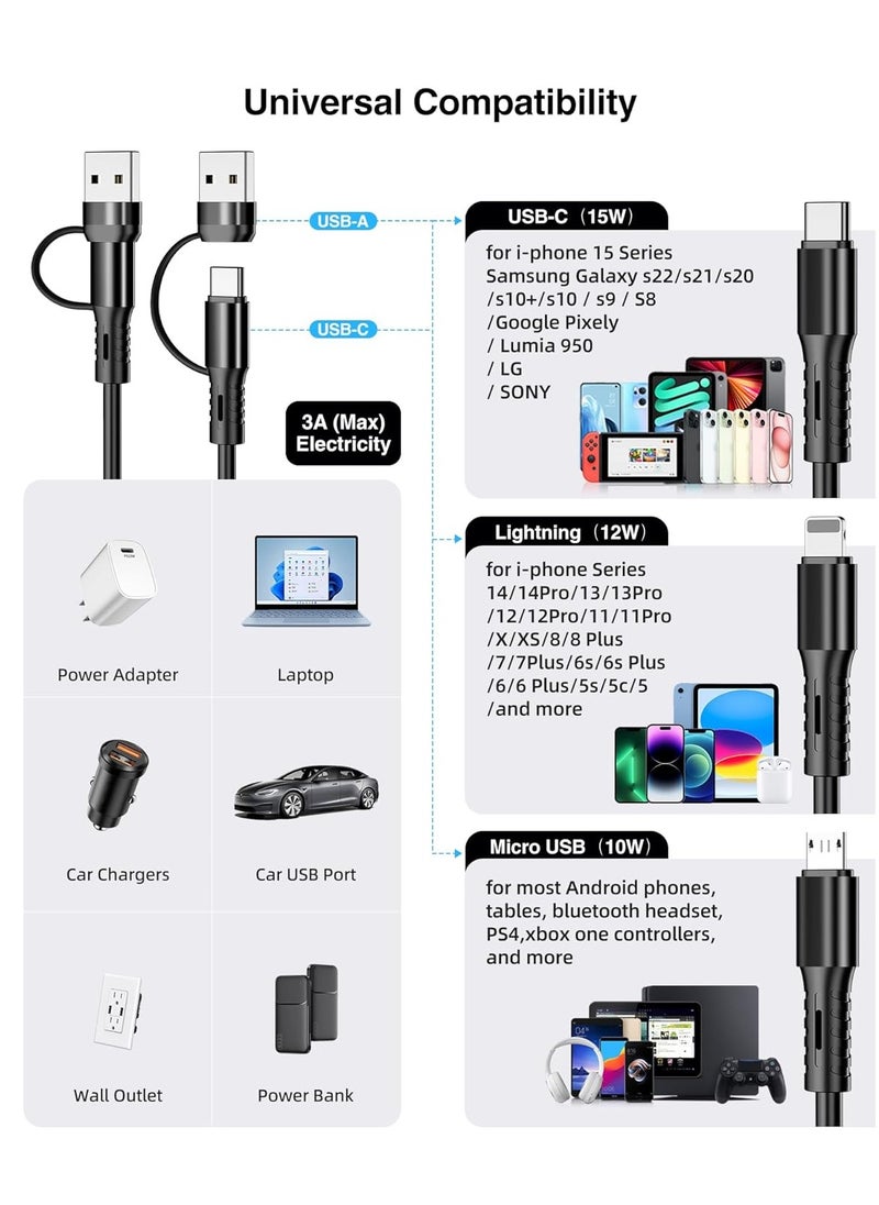 2Pcs Multi Charging Cable 6FT Multi Phone Charger Cable Universal Coiled 6 in 1 Charging Cord Extra Long Multiple USB C Cable with USB C Micro USB Port Connectors for Cell Phones and More - pzsku/ZB6057CB7938E447A7DBBZ/45/_/1723107493/01617955-f015-46b2-b62e-257f76c8812a