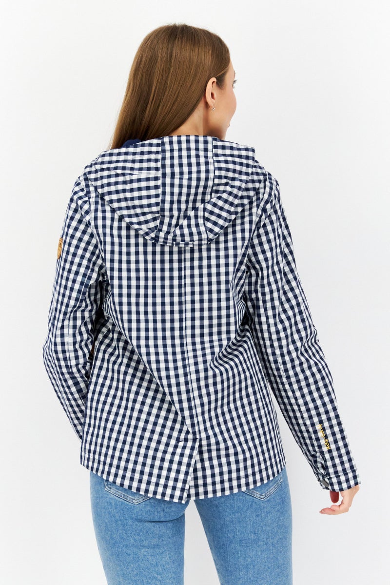 Trespass Women Checkered Windbreaker Jacket, Navy - Image 2