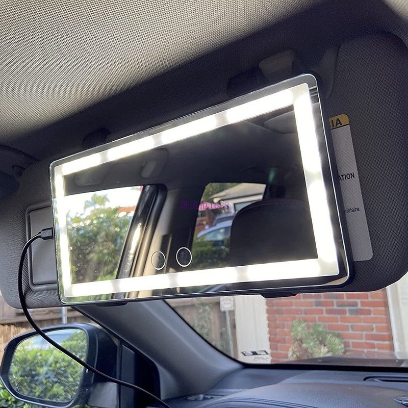 Car Makeup Mirror Car Sun Visor Mirror Led Touch Light Car Co-Pilot Visor High-Definition Makeup Mirror - Image 2