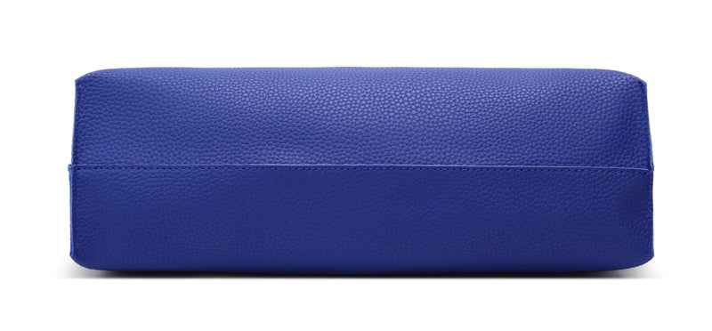 Dreubea Women's Soft Faux Leather Tote Shoulder Bag from, Big Capacity Tassel Handbag Royal Blue - Image 4