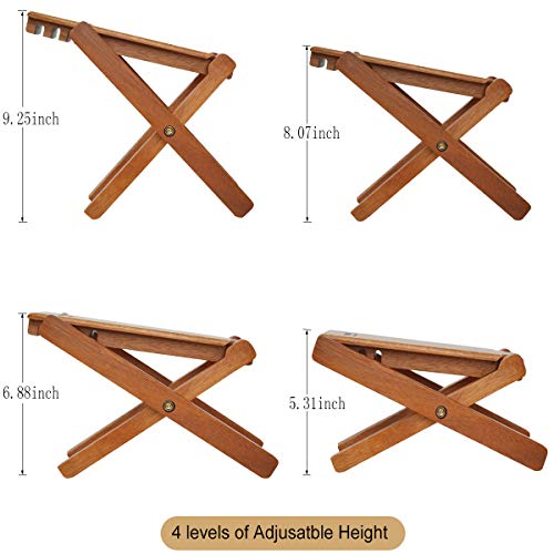 PUNK Guitar Footstool Solid Wood Guitar Pedal Guitar Foot Rest Stool Pedal 4-Level Adjustable Folding Wood Footstool Pedal - Image 3