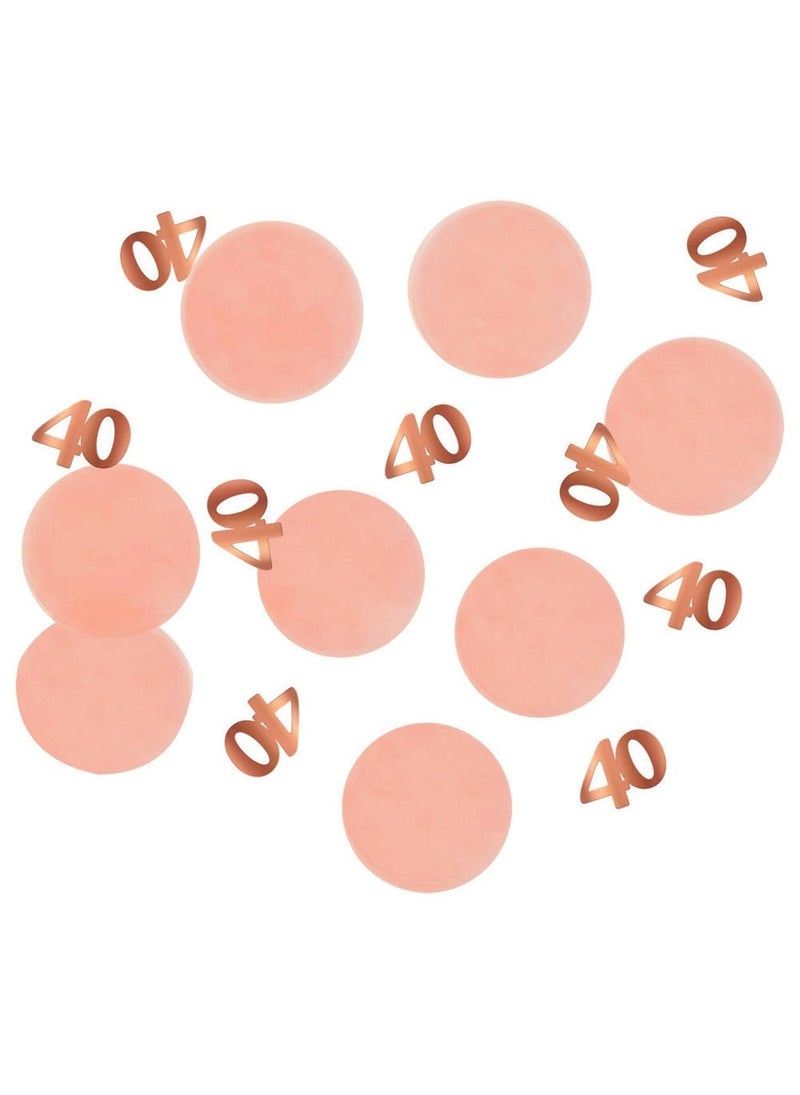 Folat 40-Years Birthday Anniversary Confetti Pink Rose Gold Paper Plastic 25g