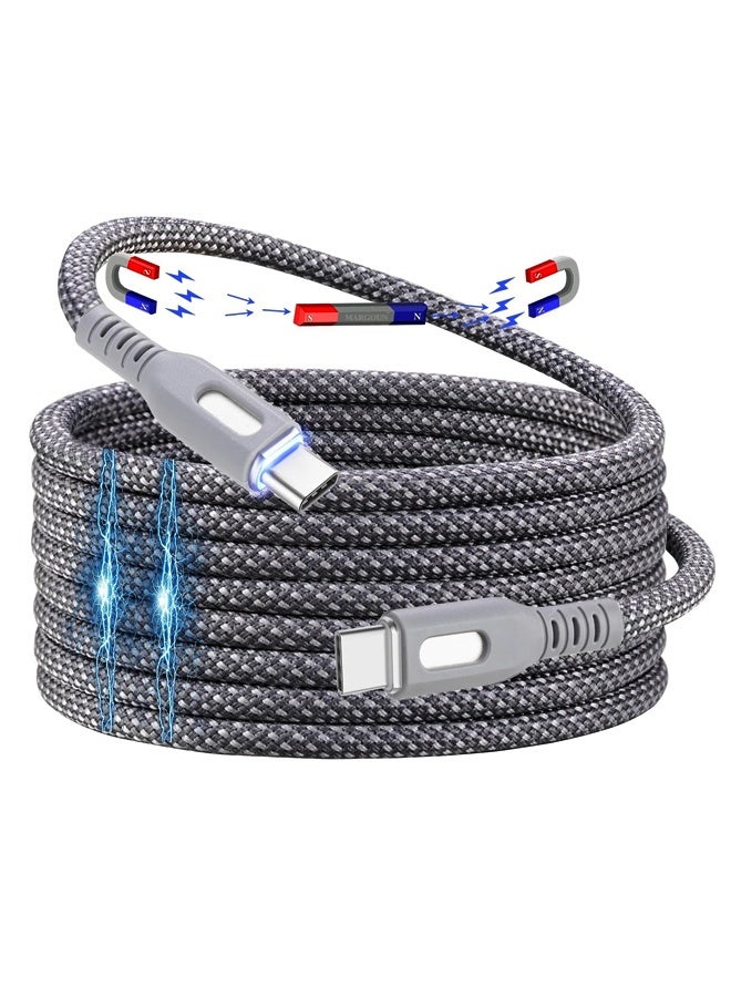 CATANES 2Packs USB-C to USB-C Magnetic Charging Cable (1M) - PD Fast Charge, Detachable & Tangle-Free Design - Dark Grey - Image 4