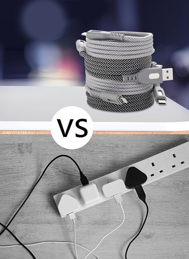 CATANES 2Packs USB-C to USB-C Magnetic Charging Cable (1M) - PD Fast Charge, Detachable & Tangle-Free Design - Dark Grey - Image 5