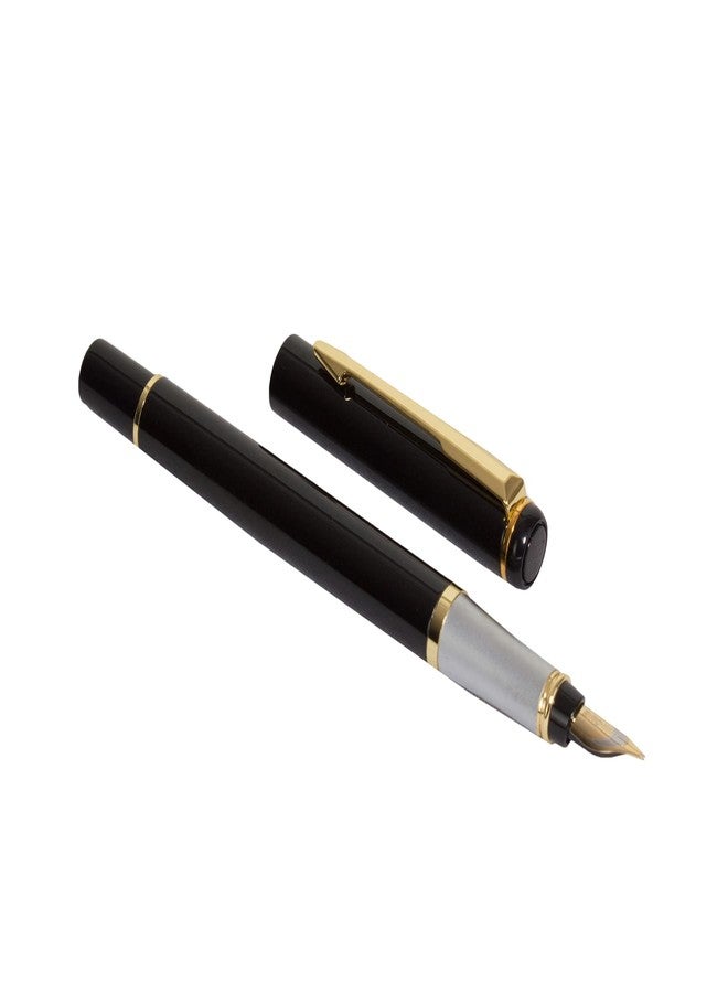 auteur 801 Executive Black Metal Fountain Ink Pen With Gold Plated Arrow Clip Best Gift For Men & Women Professional Executive Office, Nice Pens - Image 1