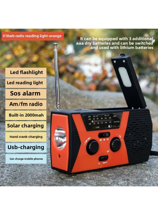 Outdoor Hand-cranked Power Flashlight Solar Small Flashlight Charging Multifunctional Led Household Emergency Disaster Prevention Equipment 