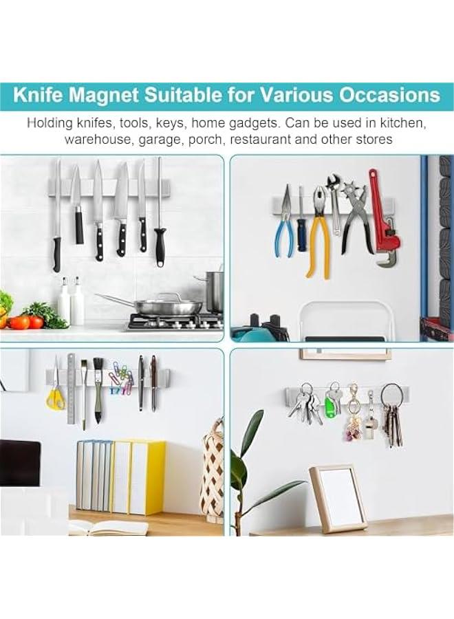 Magnetic Knife Holder for Wall, Knife Magnetic Strip Magnetic Knife Holder for Refrigerator Mount Knife Rack Kitchen Utensil Holder Metal Tool Holder Knife Block Kitchen Organizers Accessories 10 Inch - Image 2