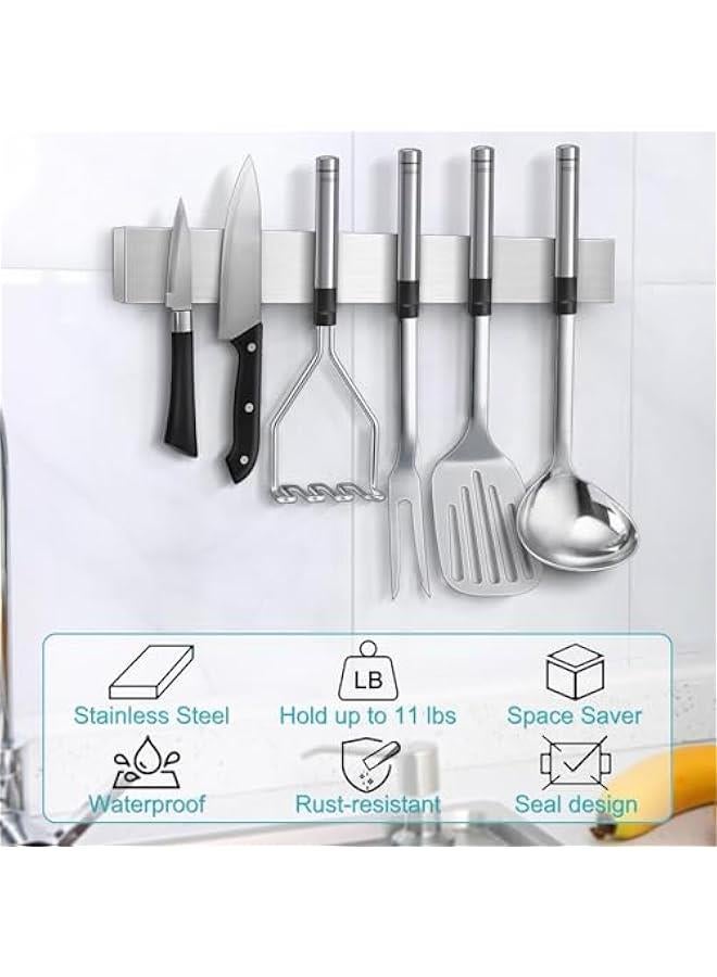 Magnetic Knife Holder for Wall, Knife Magnetic Strip Magnetic Knife Holder for Refrigerator Mount Knife Rack Kitchen Utensil Holder Metal Tool Holder Knife Block Kitchen Organizers Accessories 10 Inch - Image 5