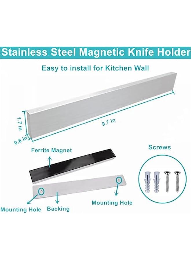 Magnetic Knife Holder for Wall, Knife Magnetic Strip Magnetic Knife Holder for Refrigerator Mount Knife Rack Kitchen Utensil Holder Metal Tool Holder Knife Block Kitchen Organizers Accessories 10 Inch - Image 3