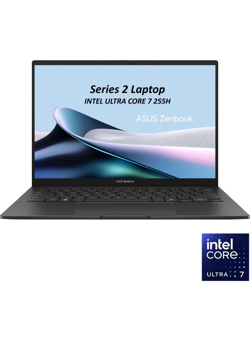 أسوس (Upgraded Version) ZenBook 14 OLED Laptop With 14-Inch WUXGA Touchscreen Display, Core Ultra 7 255H Series 2 Processor/16GB RAM/512GB SSD/Intel Arc Graphics/Windows 11 Home English Jasper Gray - Image 1