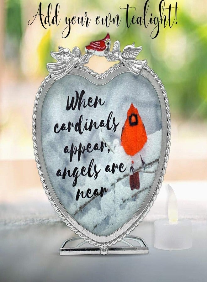 BANBERRY DESIGNS Cardinal Decor - Memorial Candle Holder - When Cardinals Appear, Angels are Near - Cardinal in Snowy Winter Scene - Measures 4 3/4”H X 4 ”W X 2 1/2”D - Image 3