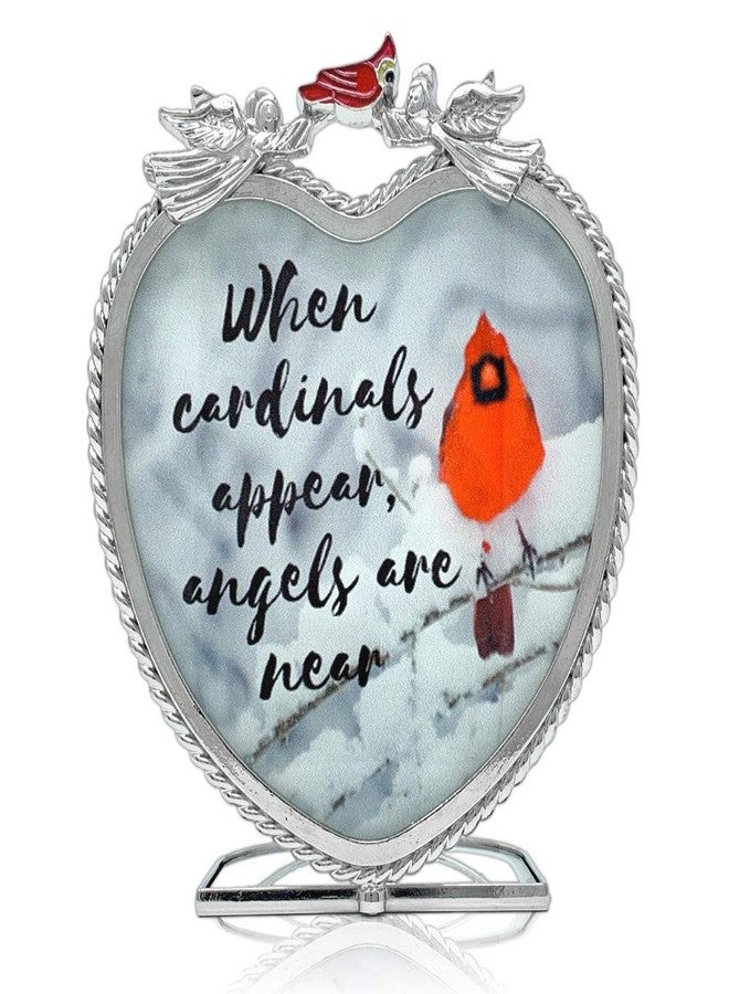 BANBERRY DESIGNS Cardinal Decor - Memorial Candle Holder - When Cardinals Appear, Angels are Near - Cardinal in Snowy Winter Scene - Measures 4 3/4”H X 4 ”W X 2 1/2”D - Image 1