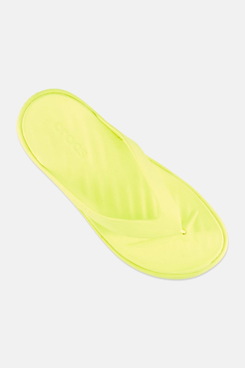 crocs Women Brand Logo Slip On Slippers, Neon Green - Image 2