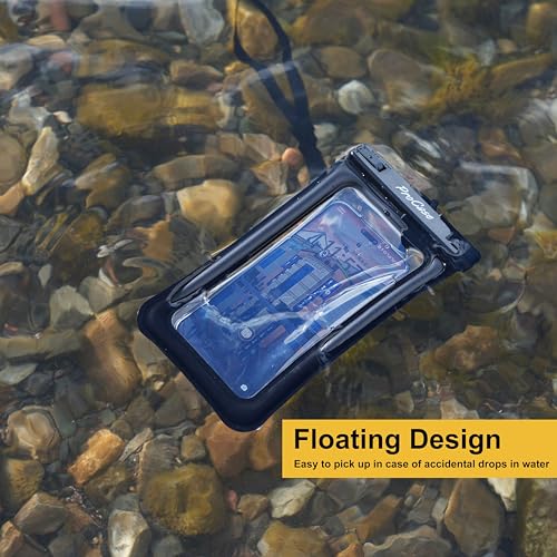 ProCase 2 Pack Floating Waterproof Phone Pouch Up to 7", IPX8 Floatable Underwater Phone Case Dry Bag for iPhone 17/Air 16 15 14 13 12 11 Pro Max Xs Max XR X 8 7 Plus SE/Galaxy S24 S23 S22 - Black - Image 2