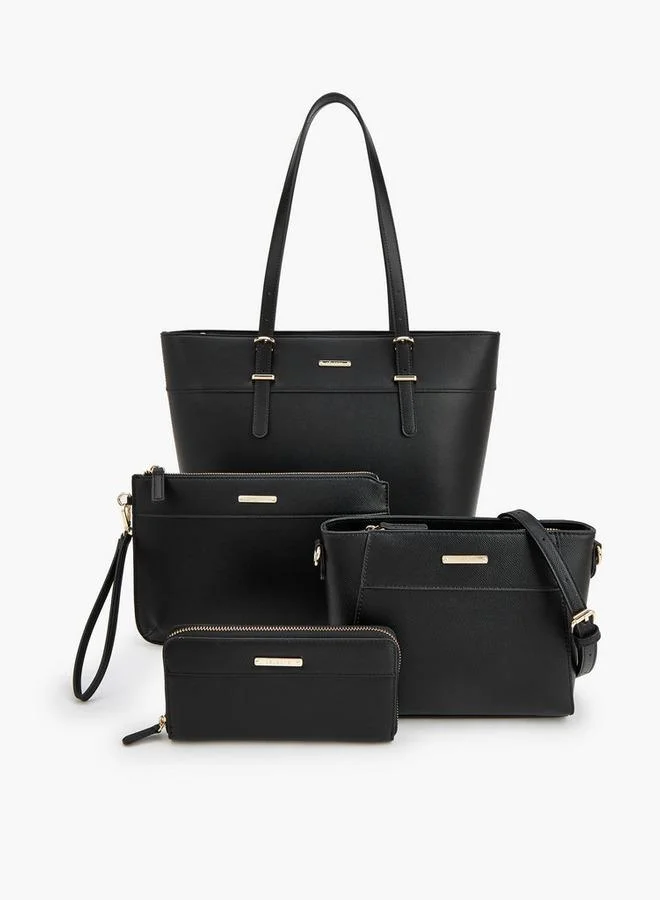 4-Piece Tote Bag Set With Solid Design