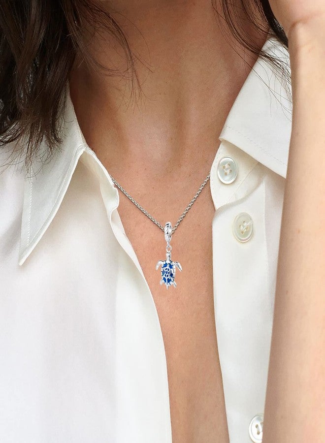 QeenseKc Bule Sea Turtle Dangle Charm Tortoise Mom Love Bead for Pandora Bracelet - Image 5