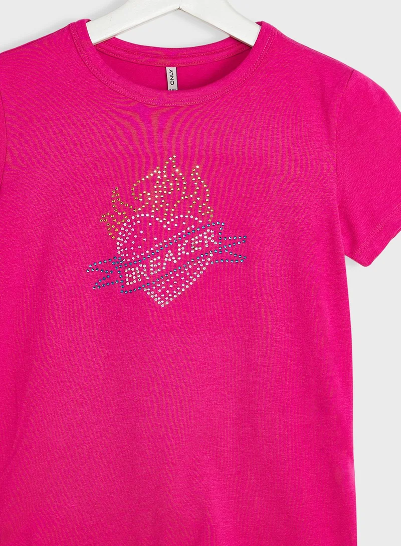 ONLY Kids Heart Print T-Shirt