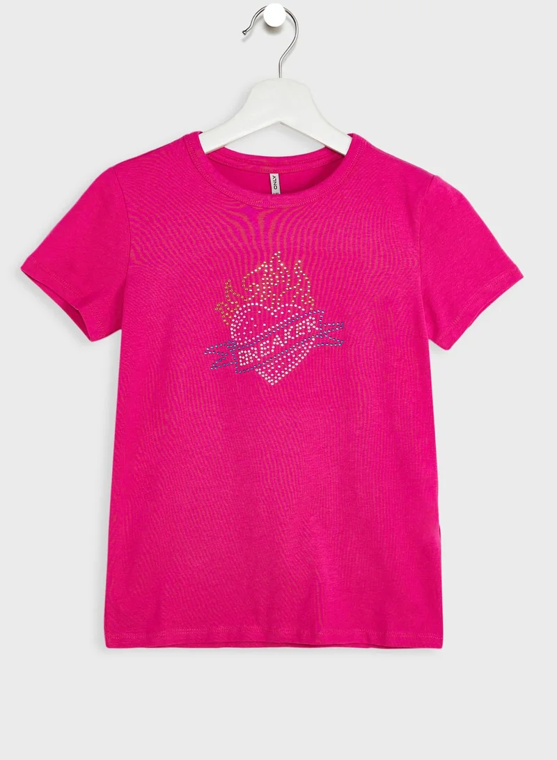 ONLY Kids Heart Print T-Shirt