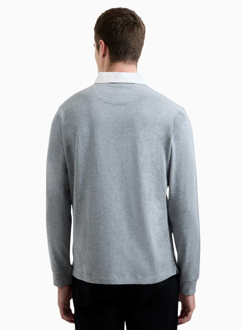French Connection Plain Rugby Polo Long Sleeve