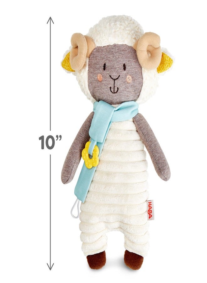 HABA Woolbert The Ram Lovey Set - Stuffed Animals for Babies, Pacifier Clips, Sensory Toys & Baby Teething Toys Ideal for Ages 0 Months+ - Image 3