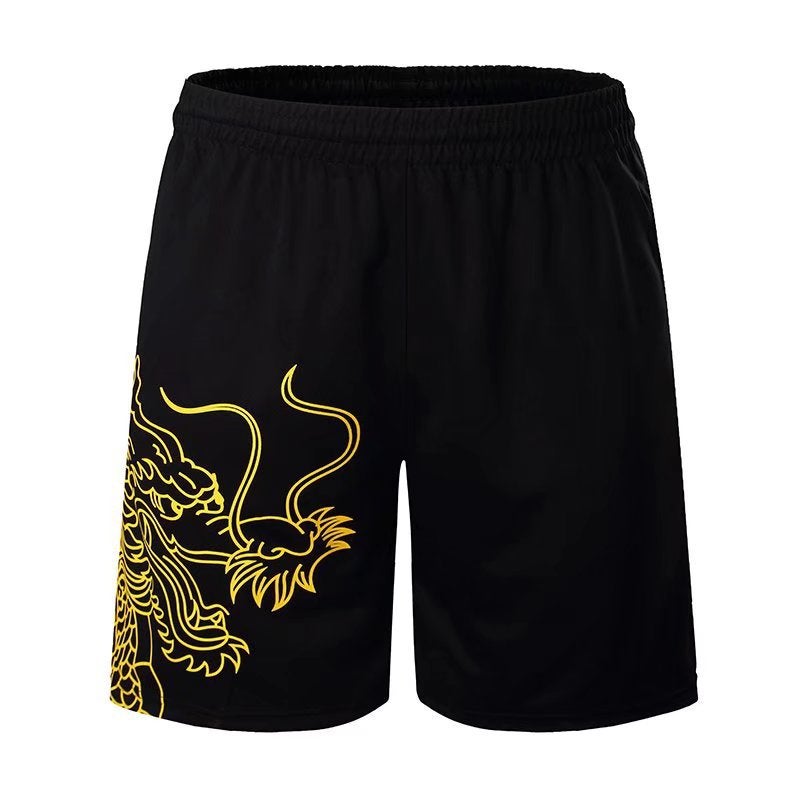 Generic 2021 Table Tennis  Badminton Dragon Teamwear Set Yellow-edged shorts