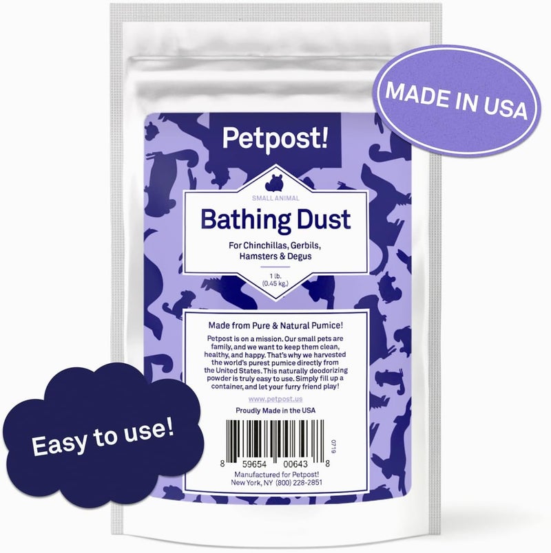 Petpost | Chinchilla Bath Dust for Small Animals - Natural, Pure Cleansing Pumice Sand for Cleaning Degus, Hamsters, & Gerbil 2.5 lb. - Image 4