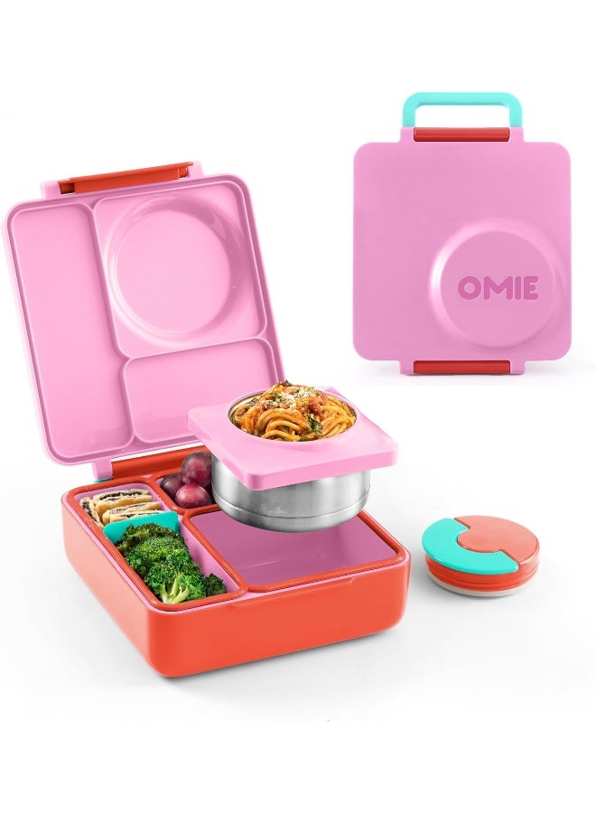 OMIE صندوق غداء أومي بوكس للأطفال، وعاء من الفولاذ المقاوم للصدأ، توت وردي - Image 1
