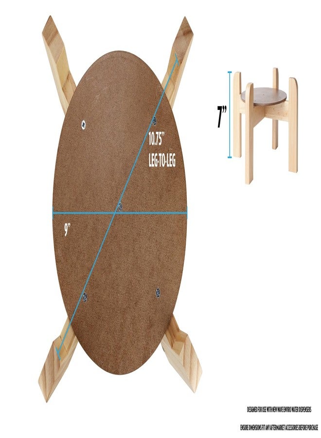 نيو ويف إنفايرو موزع مياه نيو ويف إنفيرو من الخشب الطبيعي، حامل طاولة، تشطيب خشبي طبيعي، سهل التركيب مع أدوات التثبيت المرفقة، ارتفاع 7 بوصات - Image 2