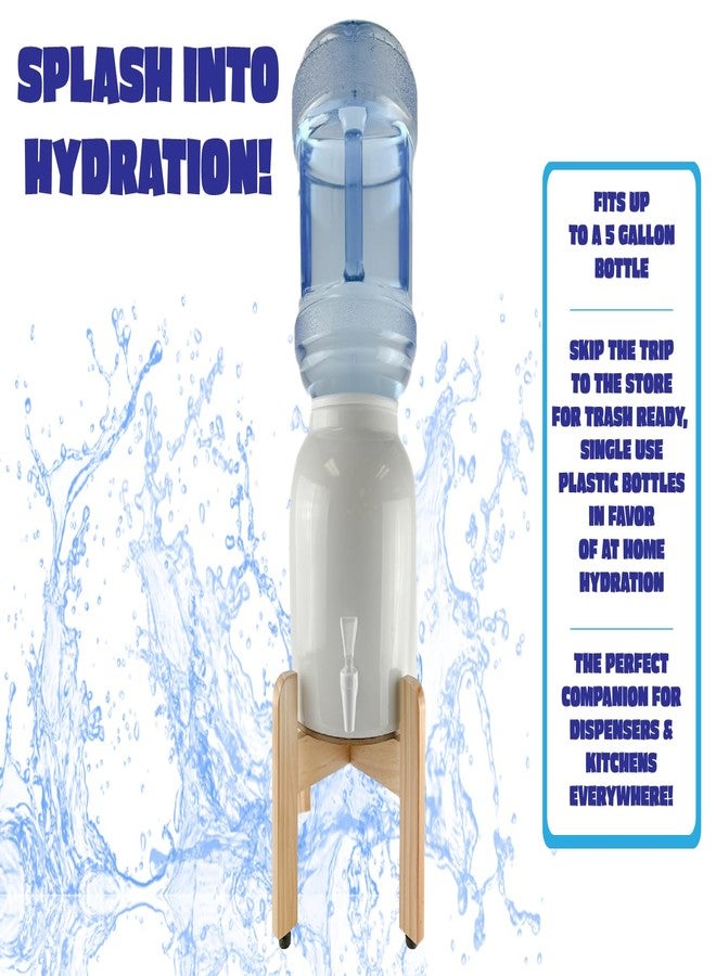 نيو ويف إنفايرو موزع مياه نيو ويف إنفيرو من الخشب الطبيعي، حامل طاولة، تشطيب خشبي طبيعي، سهل التركيب مع أدوات التثبيت المرفقة، ارتفاع 7 بوصات - Image 4