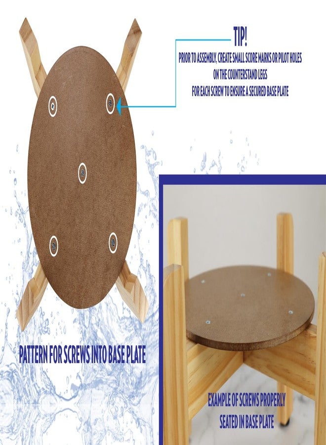 نيو ويف إنفايرو موزع مياه نيو ويف إنفيرو من الخشب الطبيعي، حامل طاولة، تشطيب خشبي طبيعي، سهل التركيب مع أدوات التثبيت المرفقة، ارتفاع 7 بوصات - Image 3