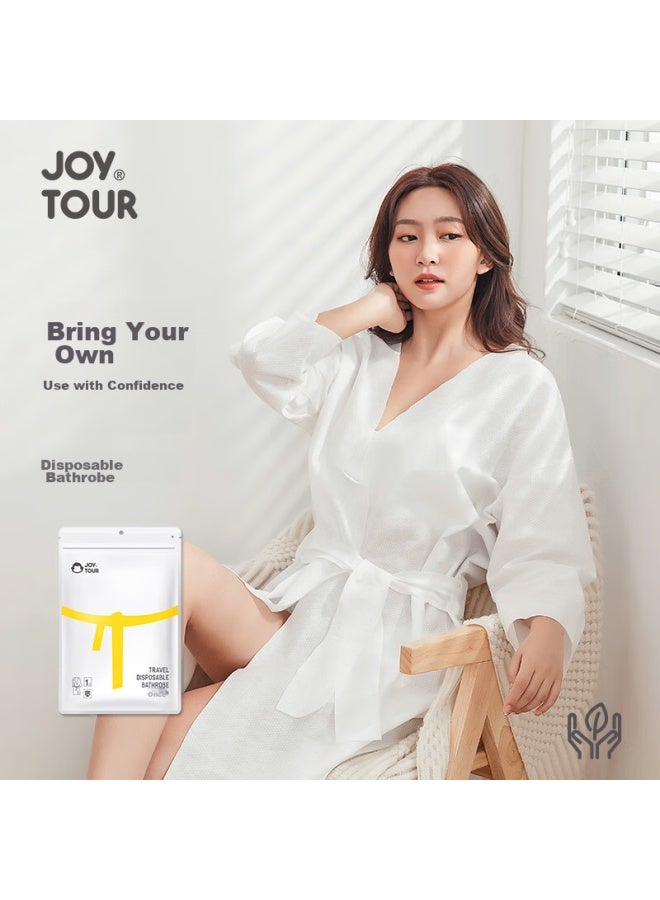 JOY TOUR Joytour Disposable Bathrobe, Portable Travel Hotel Washless Shower Towel, Bath Towel, Bathrobe, Pajamas, Sleepwear, White - Image 1