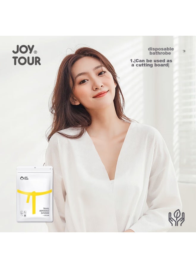 JOY TOUR Joytour Disposable Bathrobe, Portable Travel Hotel Washless Shower Towel, Bath Towel, Bathrobe, Pajamas, Sleepwear, White - Image 5