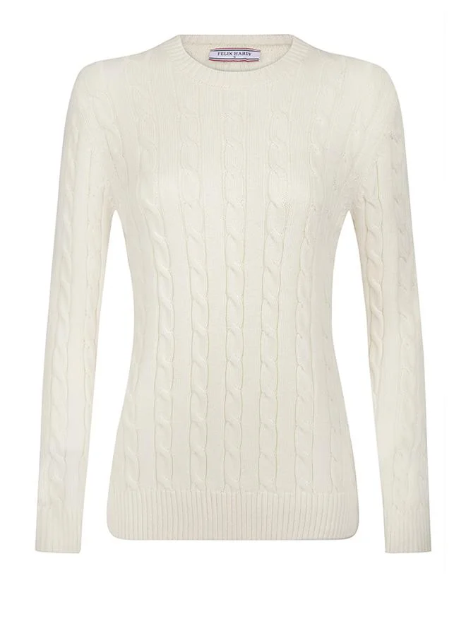 FELIX HARDY V-Neck Cable Knit Pullover