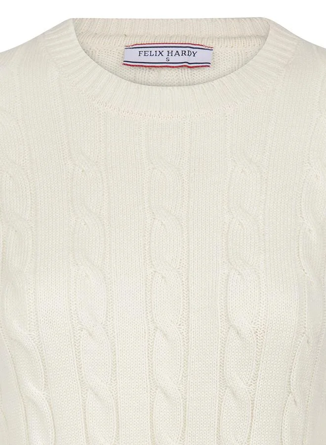 FELIX HARDY V-Neck Cable Knit Pullover