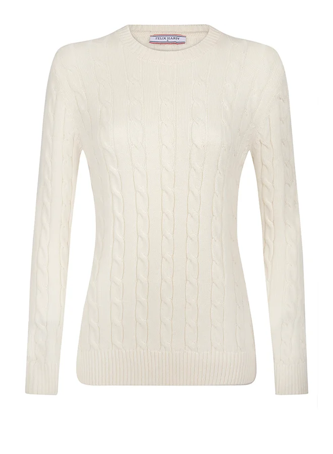 FELIX HARDY V-Neck Cable Knit Pullover