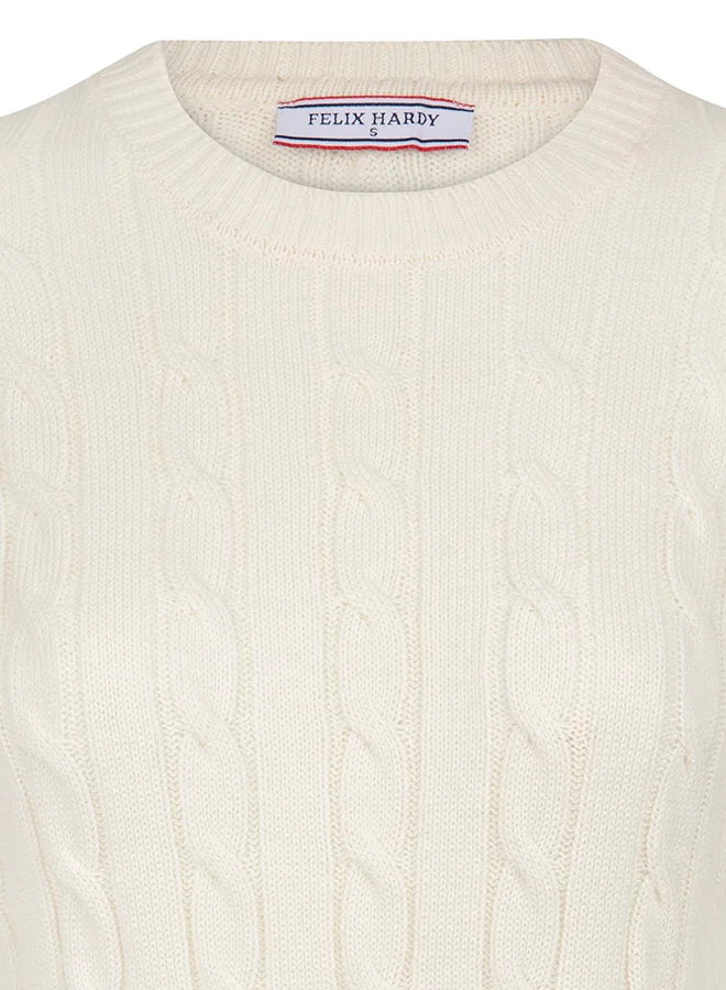 FELIX HARDY V-Neck Cable Knit Pullover