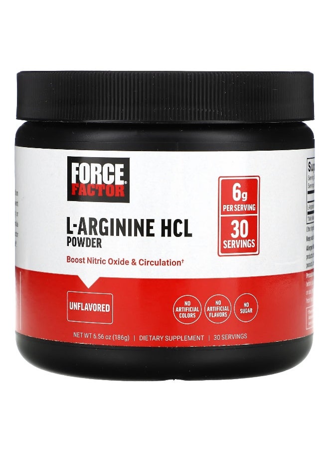 Force Factor Force Factor, L-Arginine HCL Powder, Unflavored, 6.56 oz (186 g)  - Image 1
