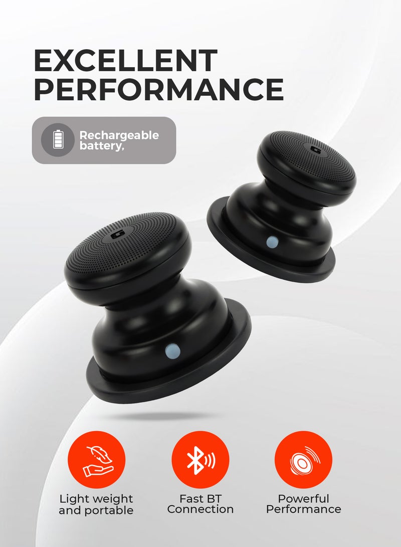 GEEPAS Mini Waterproof Magnetic Bluetooth Speaker | with IPX7 Rating, TWS Function, 5 Hours Playtime | Powerful Sound & USB Type-C Charging | Compact & Portable | GMS11196 Black - Image 2