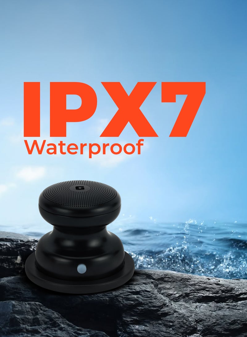 GEEPAS Mini Waterproof Magnetic Bluetooth Speaker | with IPX7 Rating, TWS Function, 5 Hours Playtime | Powerful Sound & USB Type-C Charging | Compact & Portable | GMS11196 Black - Image 5