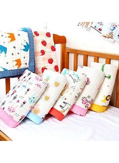 MOM'S HOME Pure Organic Cotton 6 Layer Muslin Blanket For Baby | Ultra-Soft Swaddling Towel For Newborns And Toddlers |100 X100 Cm | 0-3 Years (Mix Design)  - Image 1