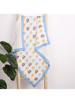 MOM'S HOME Pure Organic Cotton 6 Layer Muslin Blanket For Baby | Ultra-Soft Swaddling Towel For Newborns And Toddlers |100 X100 Cm | 0-3 Years (Mix Design)  - Image 3