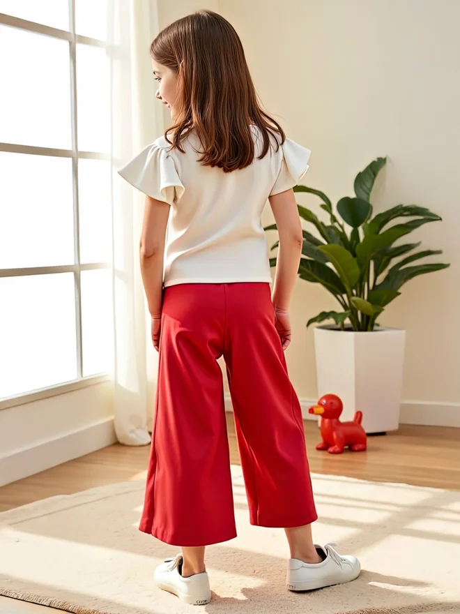 Take Two Take Two Kids 2pcs Kids T-Shirt and Red Wide Leg Pants Set