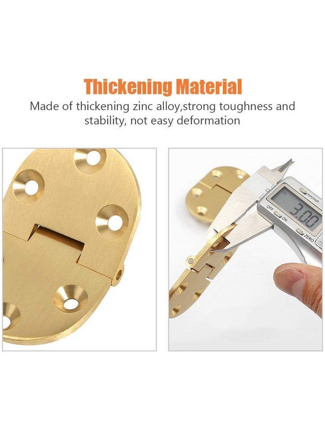 Yosoo Solid Brass Butler Tray Hinge 2-1/2"x1-1/2 with Screws for Folding Tables - Gold, 2Pcs - Image 4