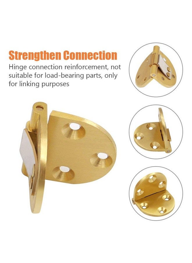 Yosoo Solid Brass Butler Tray Hinge 2-1/2"x1-1/2 with Screws for Folding Tables - Gold, 2Pcs - Image 2