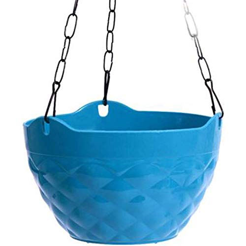 Go Hooked Planters | Multicolor | Round | Diamond | Plastic | Hanging Pots | Planters with Metal Hanging Chain | Home Garden Balcony Pots | Multicolor | Pack of 3 - Image 4