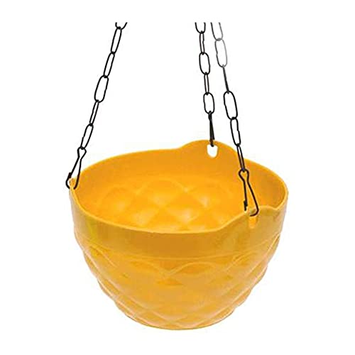 Go Hooked Planters | Multicolor | Round | Diamond | Plastic | Hanging Pots | Planters with Metal Hanging Chain | Home Garden Balcony Pots | Multicolor | Pack of 3 - Image 2